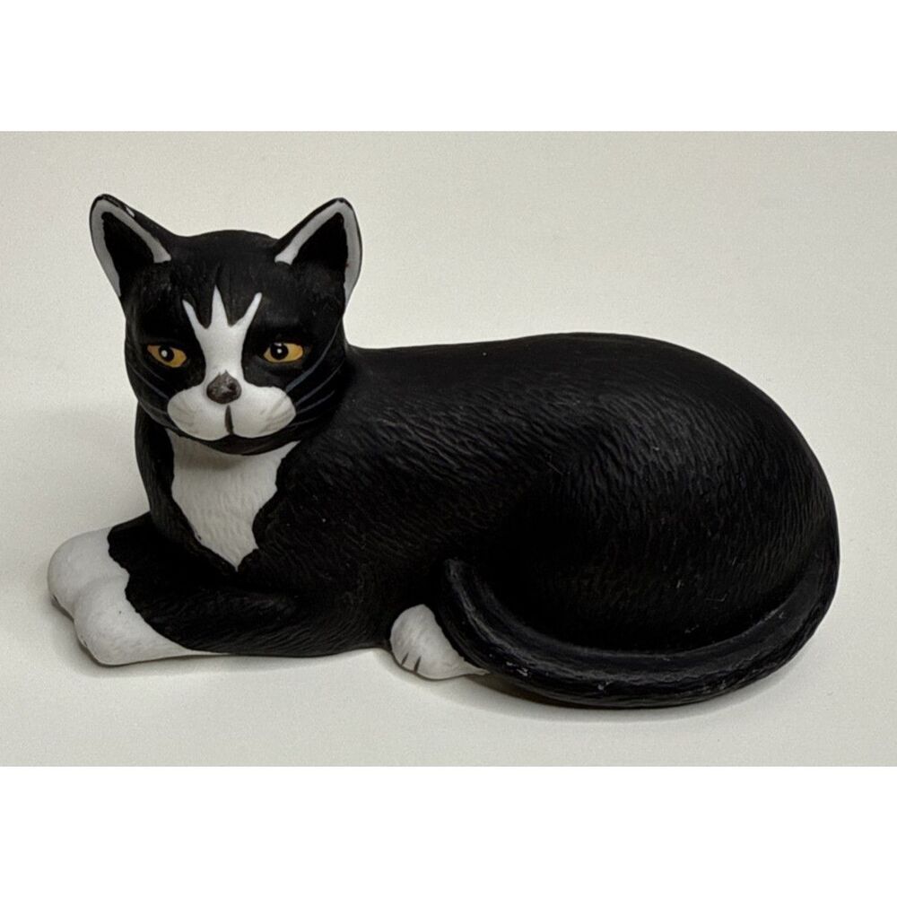 Mary Lake-Thompson For SILVESTRI Ceramic Cat Black White Kitty Figurine
